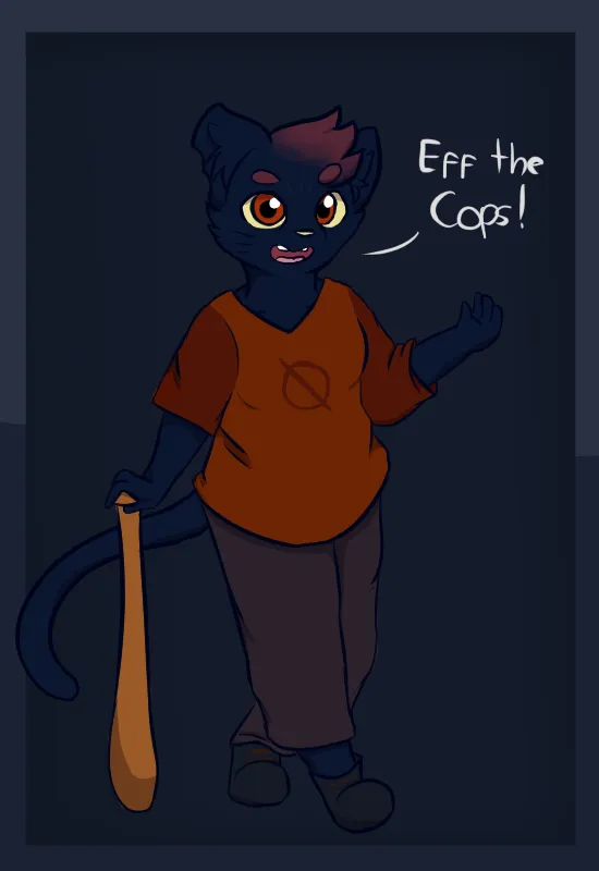 Mae Borowski saying 'Eff the cops'